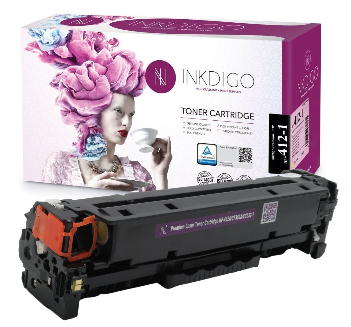 INKDIGO CE412A zgodny Toner do HP Laserjet 451nw 475dn 475dw 451dw YELLOW