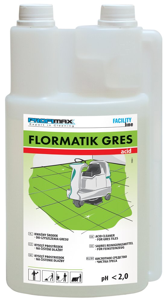 Flormatik Gres Acid 1 L - Kwasowy Środek Do Czyszczenia Płytek Gresowych