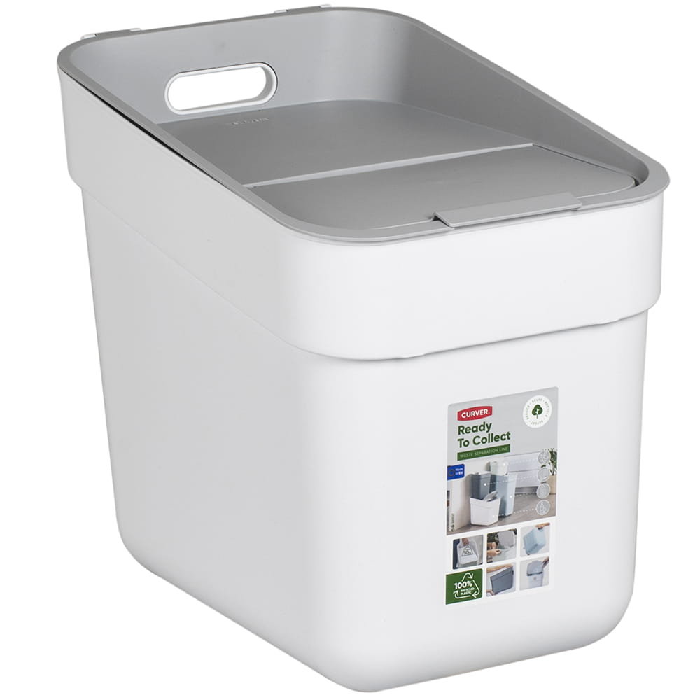 Biały kosz na śmieci Curver Ready To Collect, 20 l