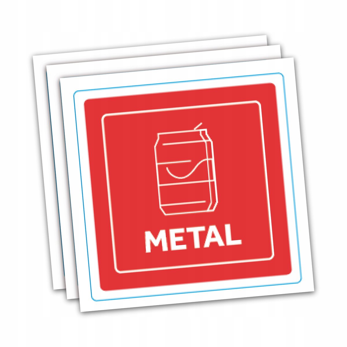 Naklejka na kosze do segregacji śmieci METAL WODOODPORNA 1 sztuka