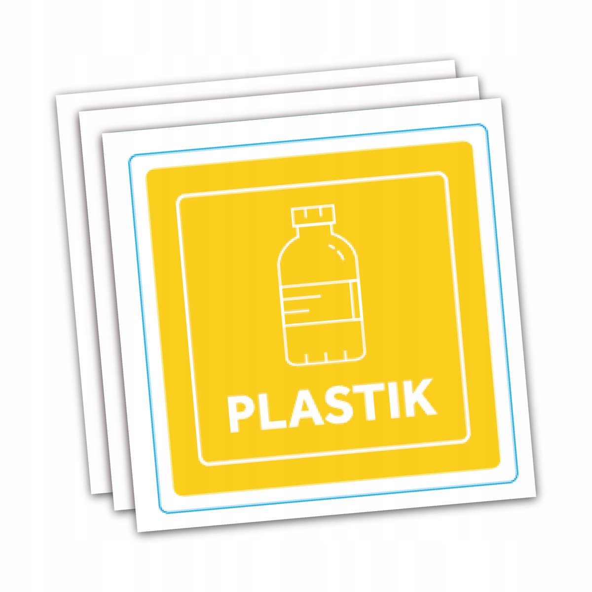 Naklejka na kosze do segregacji śmieci PLASTIK WODOODPORNA 1 sztuka
