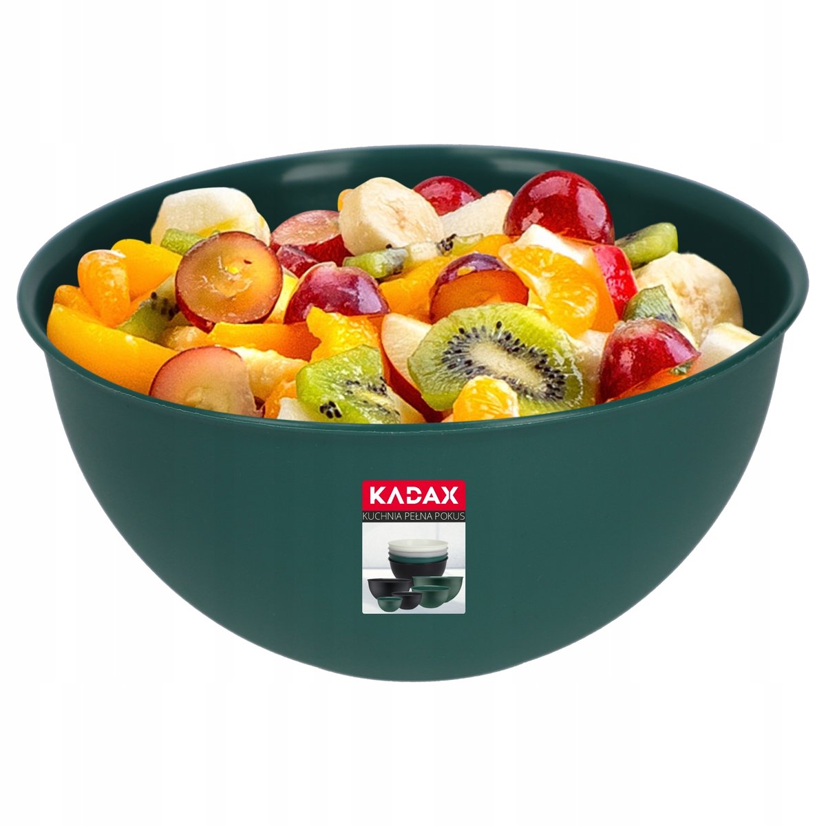 KADAX MISKA KUCHENNA PLASTIKOWA DO SAŁATEK 1 L ZIELONA MISA KUCHENA MISKA DO CHIPSÓW