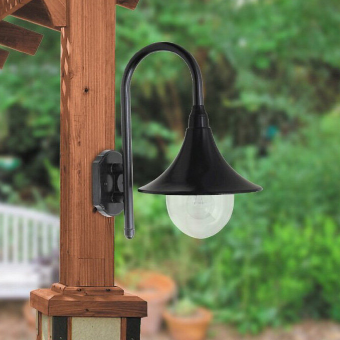 Rabalux Zewnętrzna LAMPA elewacyjna KOSTANZ 8245 ogrodowy KINKIET metalowy OPRAWA ścienna IP44 outdoor czarny przezroczysty