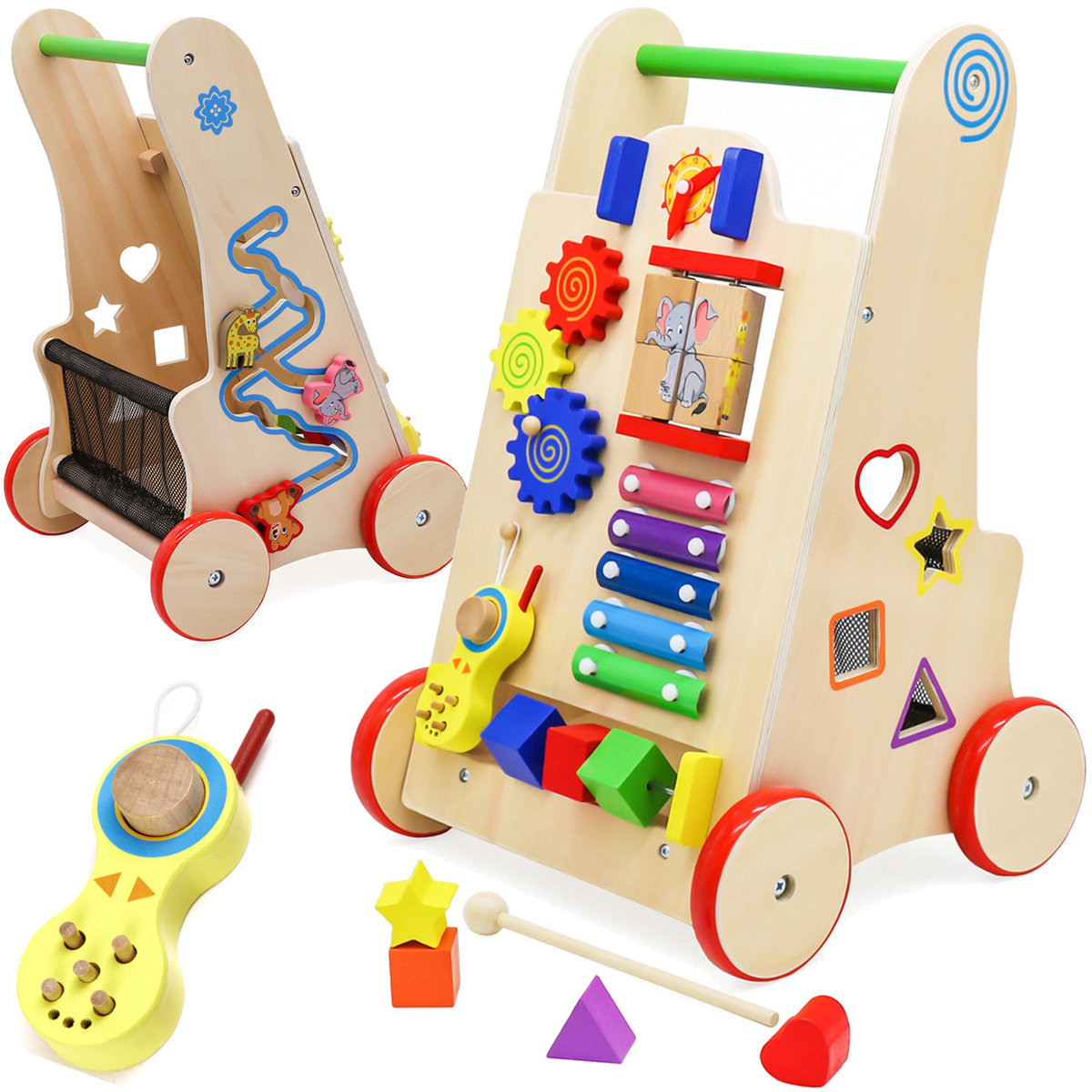 Pchacz Drewniany Chodzik Tablica Manipulacyjna Sorter