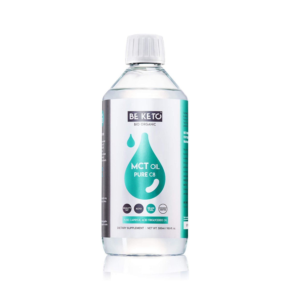 BeKeto, Olej MCT 100% C8, 500 ml