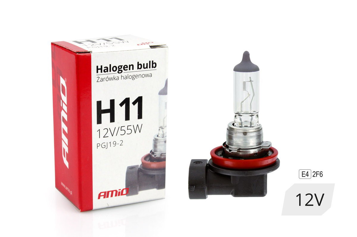 AMiO 01159 Żarówka halogenowa H11 12V 55W filtr UV (E4) AMI-01159