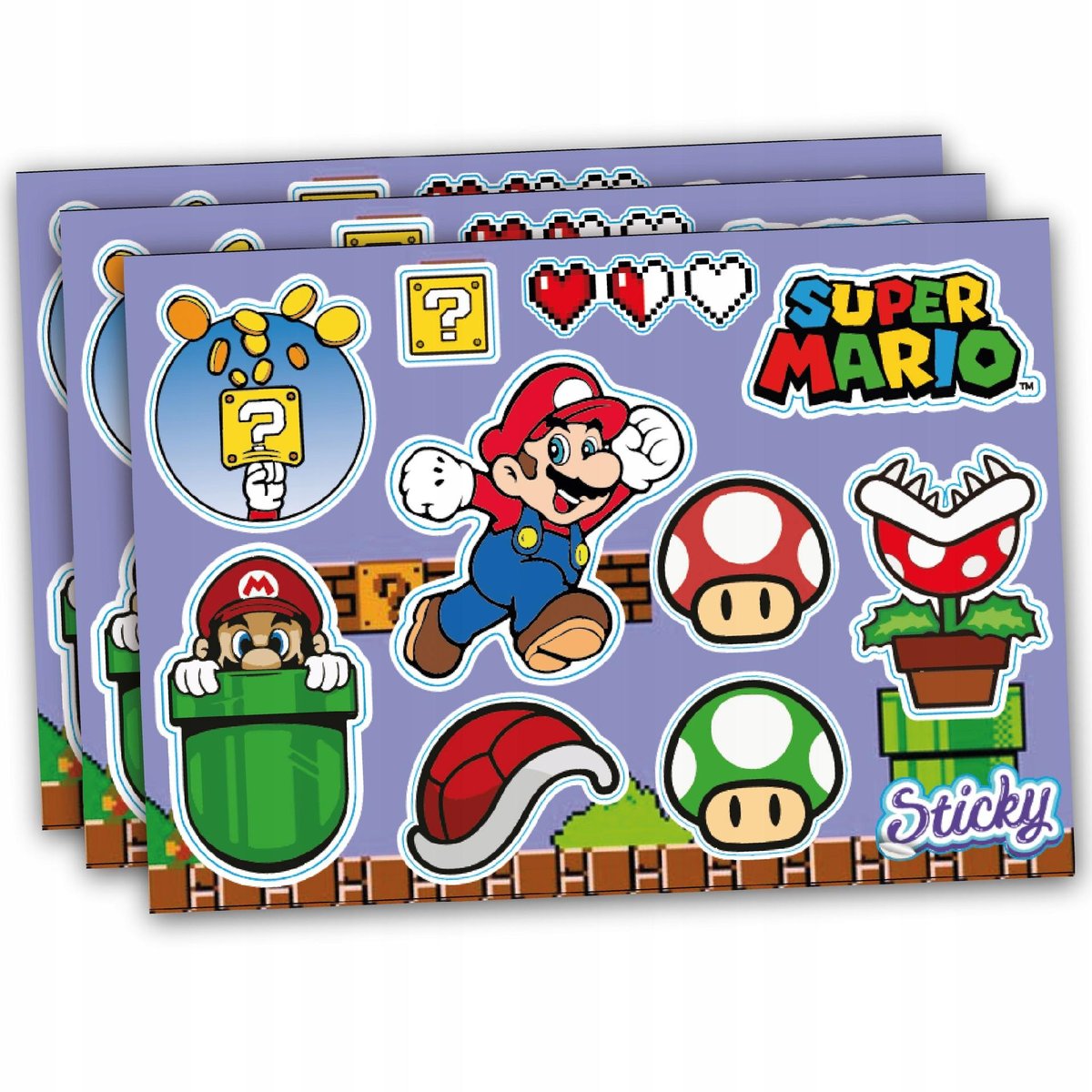 Naklejki MARIO GAMING na książkę, laptop wodoodporne MIX 11 szt