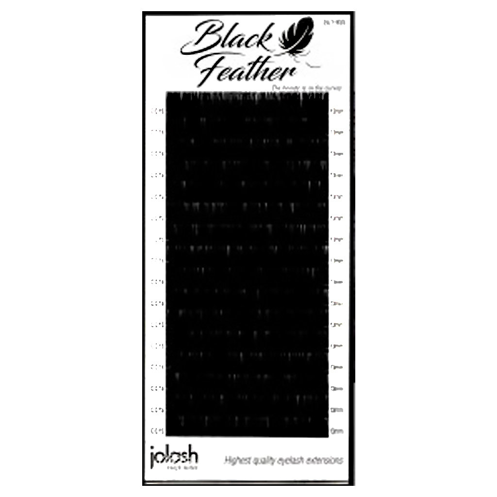 Jolash, Rzęsy Black Feather Volume Skręt D, 0,07, 7mm