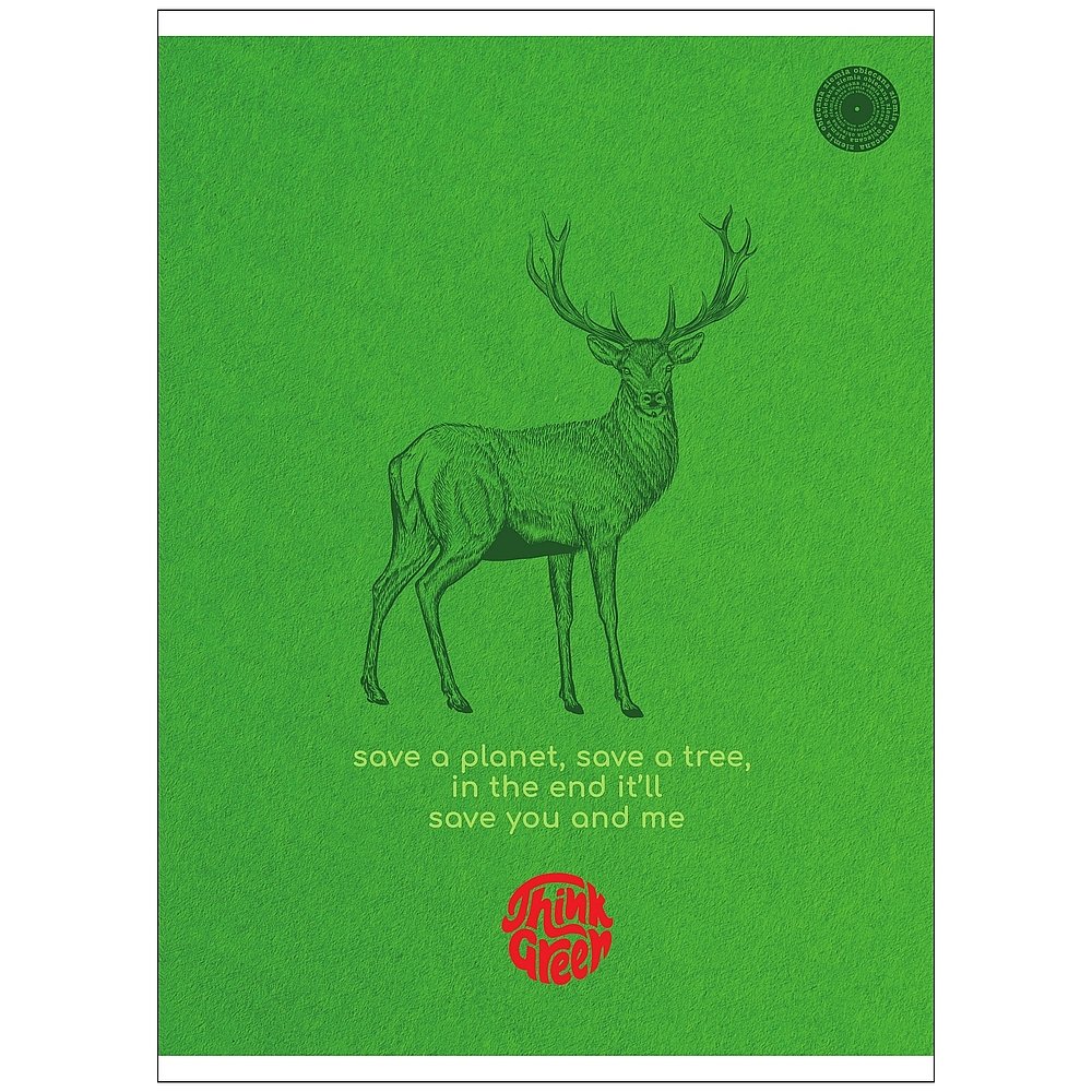 THINK GREEN zeszyt 60kA5 w linie, folia mat + lakier