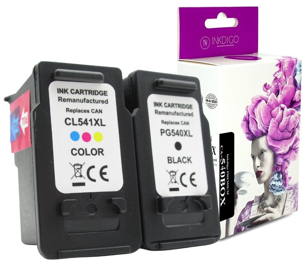 INKDIGO Tusze PG-540 XL & CL-541 XL zgodny zestaw do CANON Pixma MG 2140 MX 370 TS 5150 BLACK & COLOR 20ml/18ml