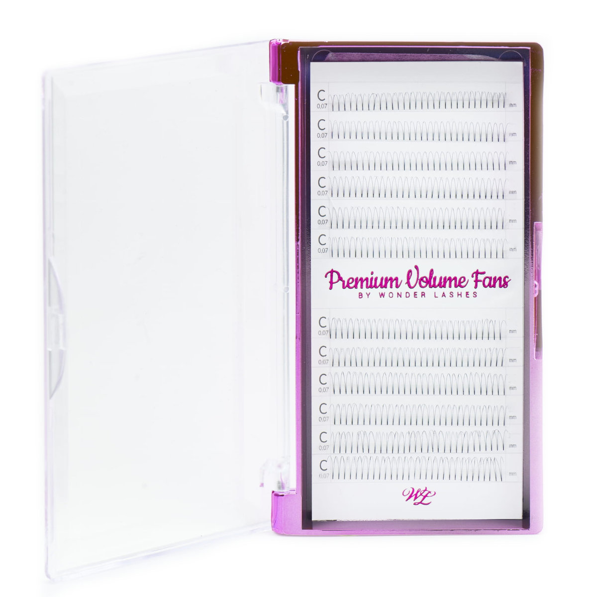 Wonder Lashes, Rzęsy Premium Volume Fans 2D C, 10 mm