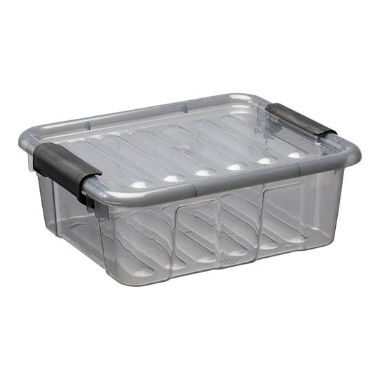 Plast Team Pojemnik z pokrywą Home Box 1,6L transparentny szary