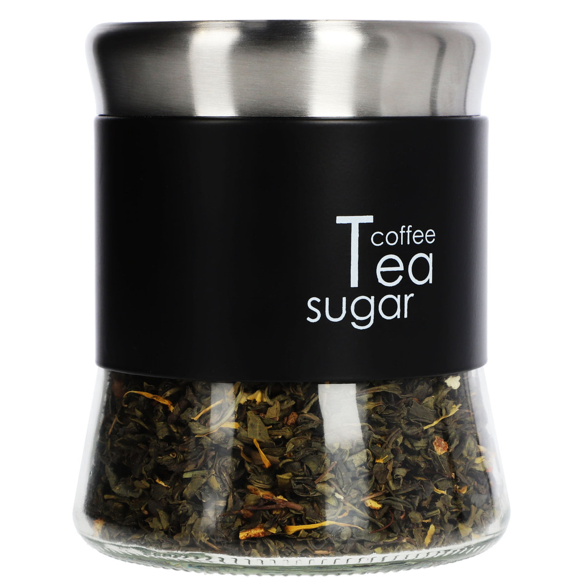 Pojemnik Szklany Pokrywka Kawa Herbata 750ml Czerń