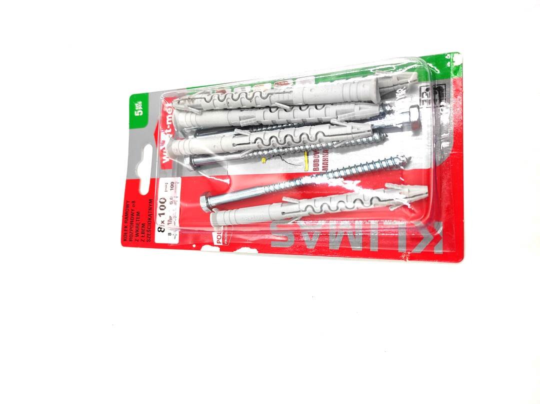 WKRĘT-MET Kołek ramowy z łbem 6-kątnym 8 mm x 100 mm