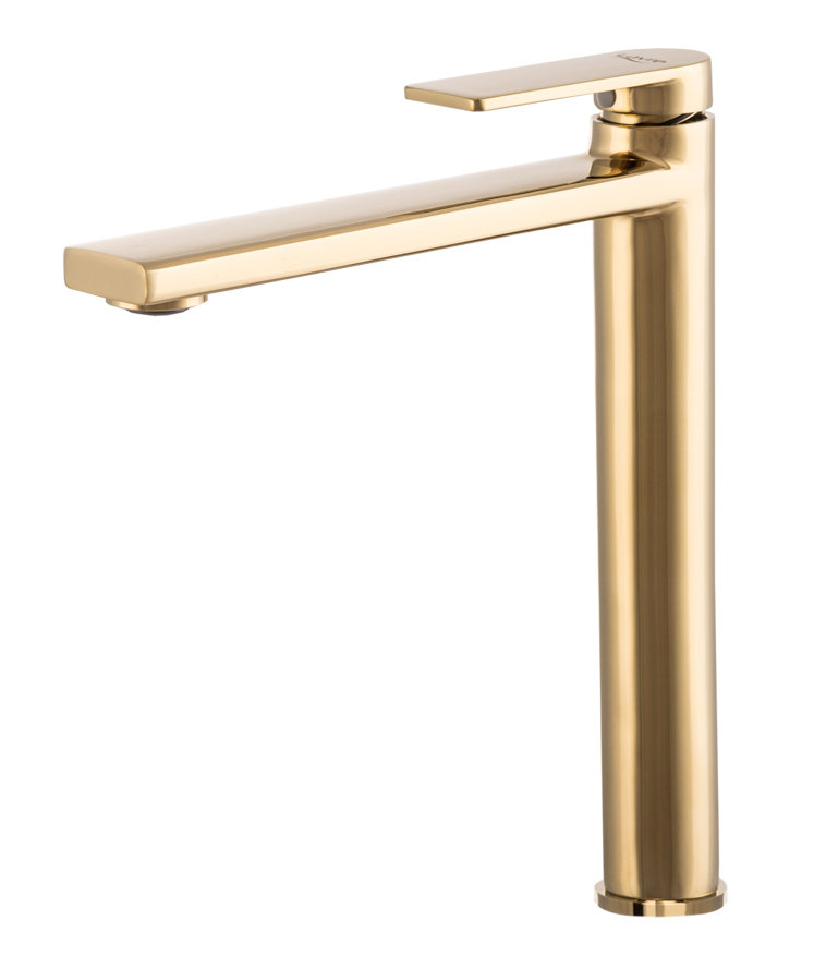 Złota Bateria Umywalkowa Wysoka Nablatowa Rossa