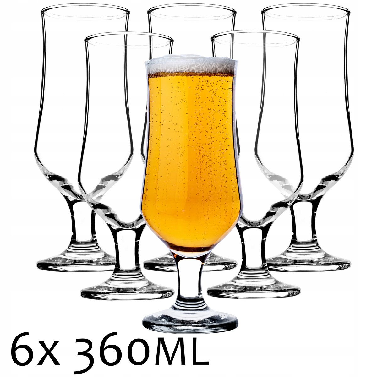 KADAX SZKLANKA DO PIWA, KUFEL SZKŁO BEZBARWNE 360ML 6SZT