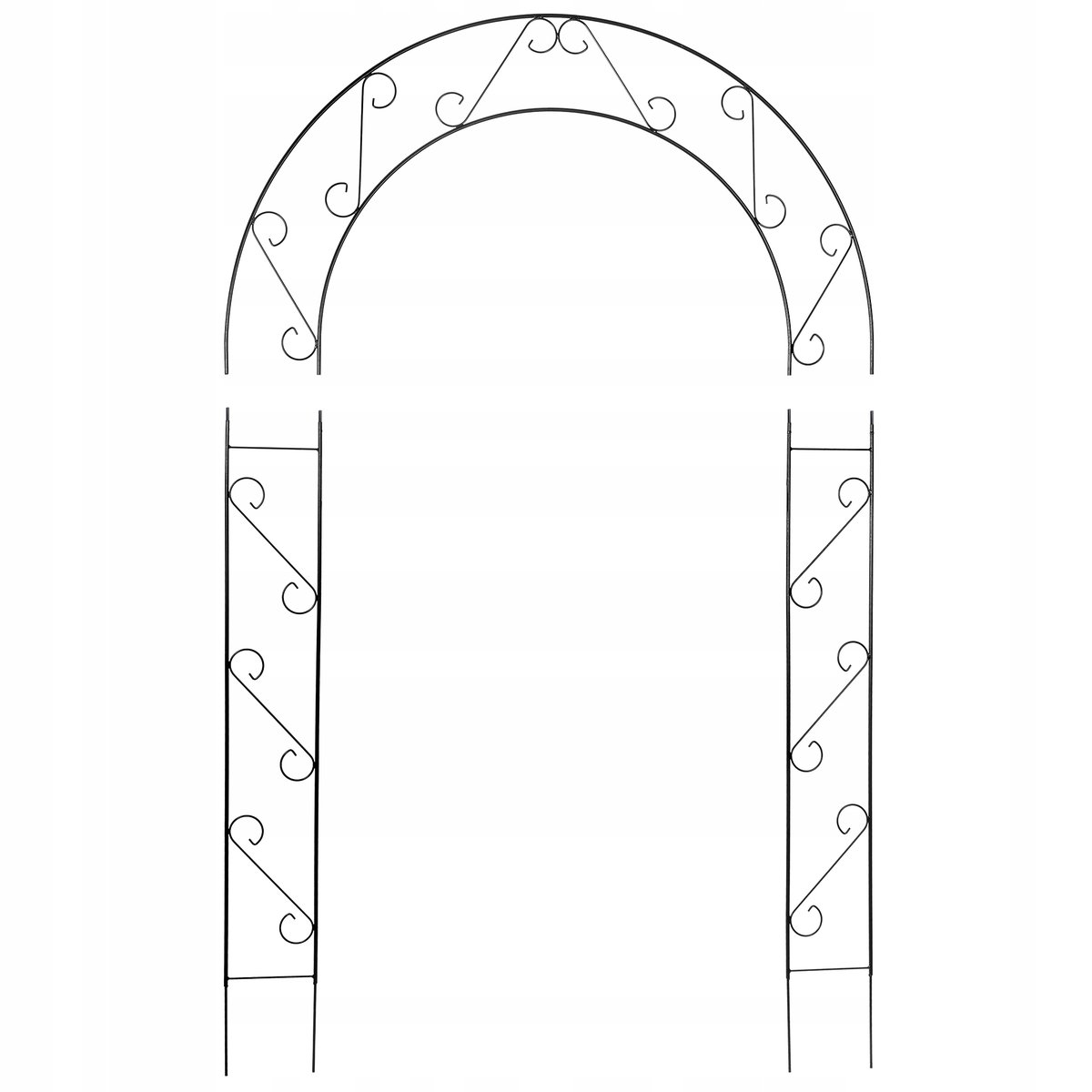 Pergola ogrodowa na kwiaty 240 cm, czarna