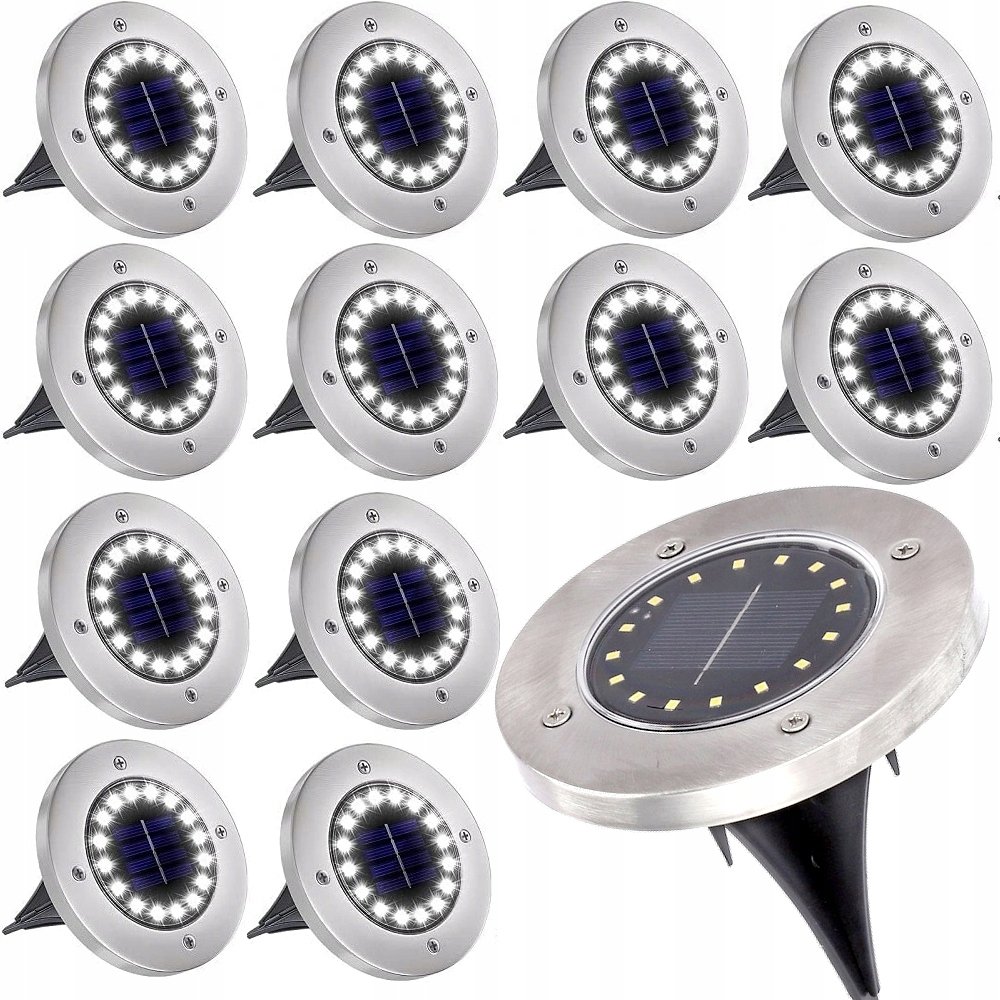 12 X Lampa Solarna Ogrodowa Led Najazdowa Gruntowa