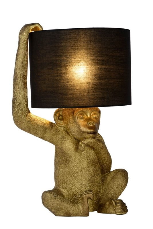Lucide EXTRAVAGANZA CHIMP Czarny | Złoty śr. 30cm. E14 Lampa stołowa 10502/81/30 10502/81/30
