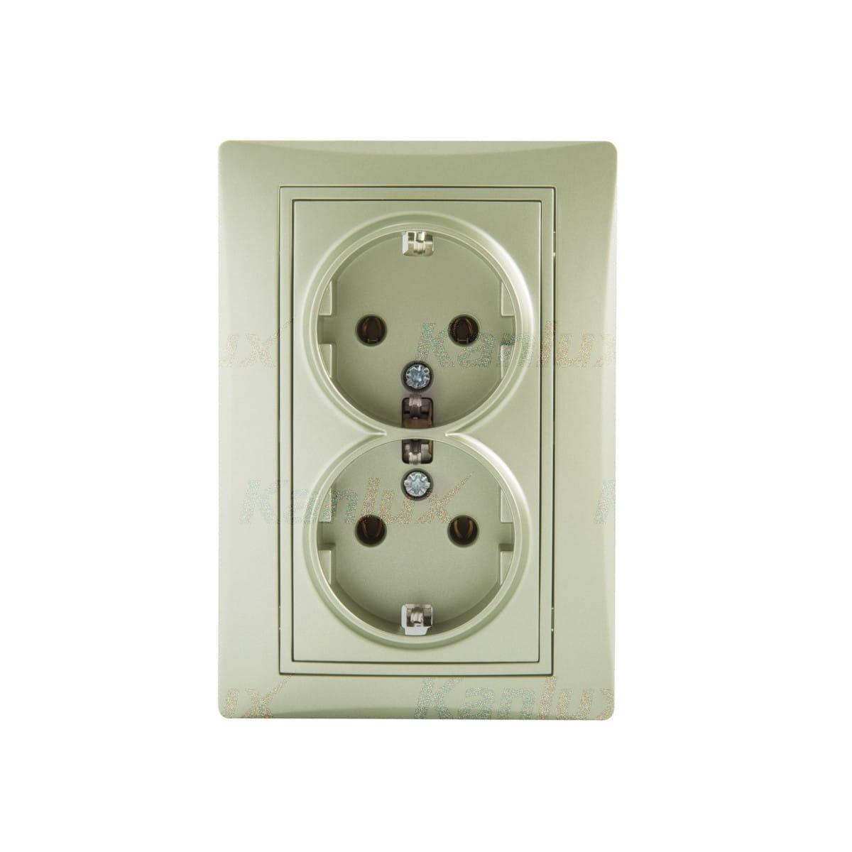 Kanlux Gniazdo zasilające podwójne Schuko, kompletne DOMO 01-1270-150 sz 25035