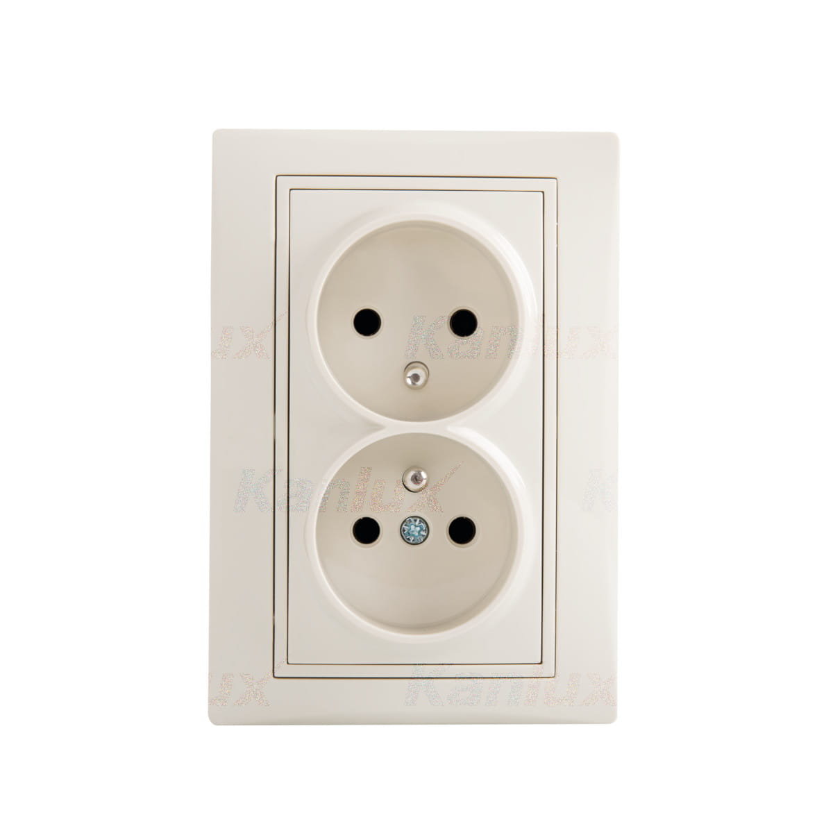 Kanlux Gniazdo zasilające podwójne francuskie, kompletne, ochrona styków DOMO 01-1260-103 kr 24797