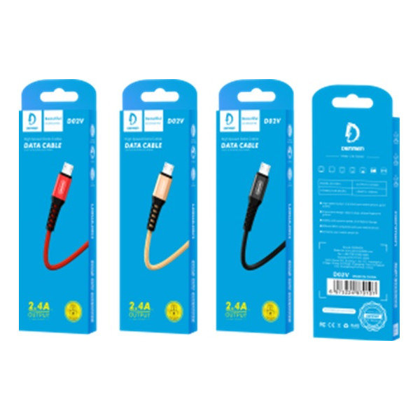 Kabel Usb Wzmacniany Micro Denmen Czerwony 1M D02V