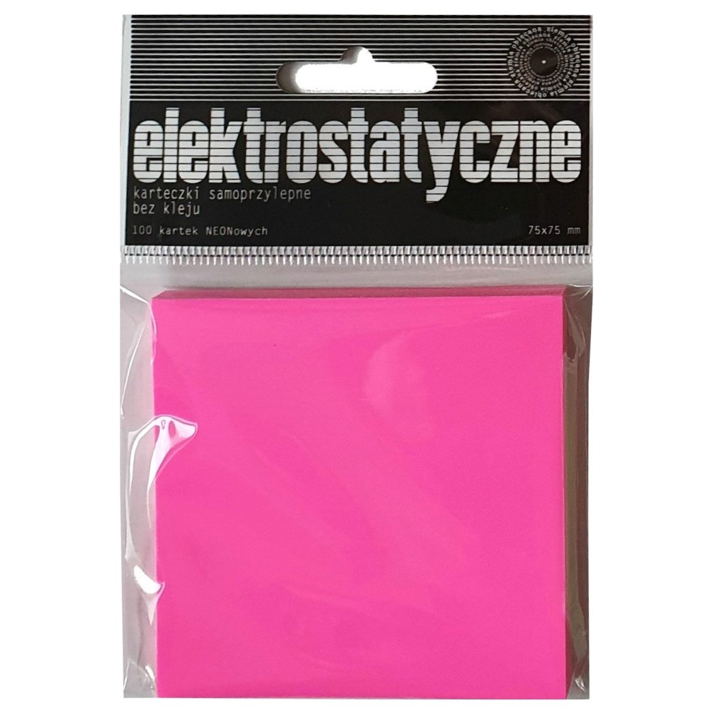 Karteczki Elektrostatyczne 75X75 Mm 100 Ark. Neon - Różowe