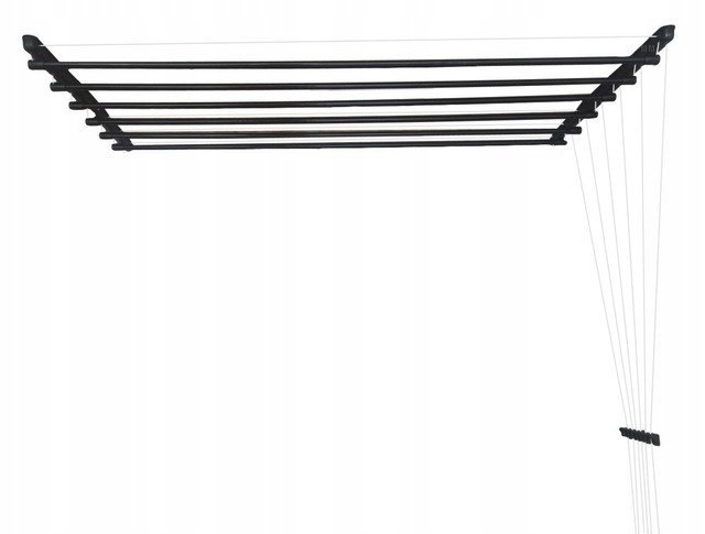 Suszarka Sufitowa Łazienka Balkon 6Pr/120Cm Czarna