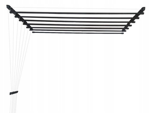 Suszarka Sufitowa Łazienka Balkon 7Pr/140Cm Czarna
