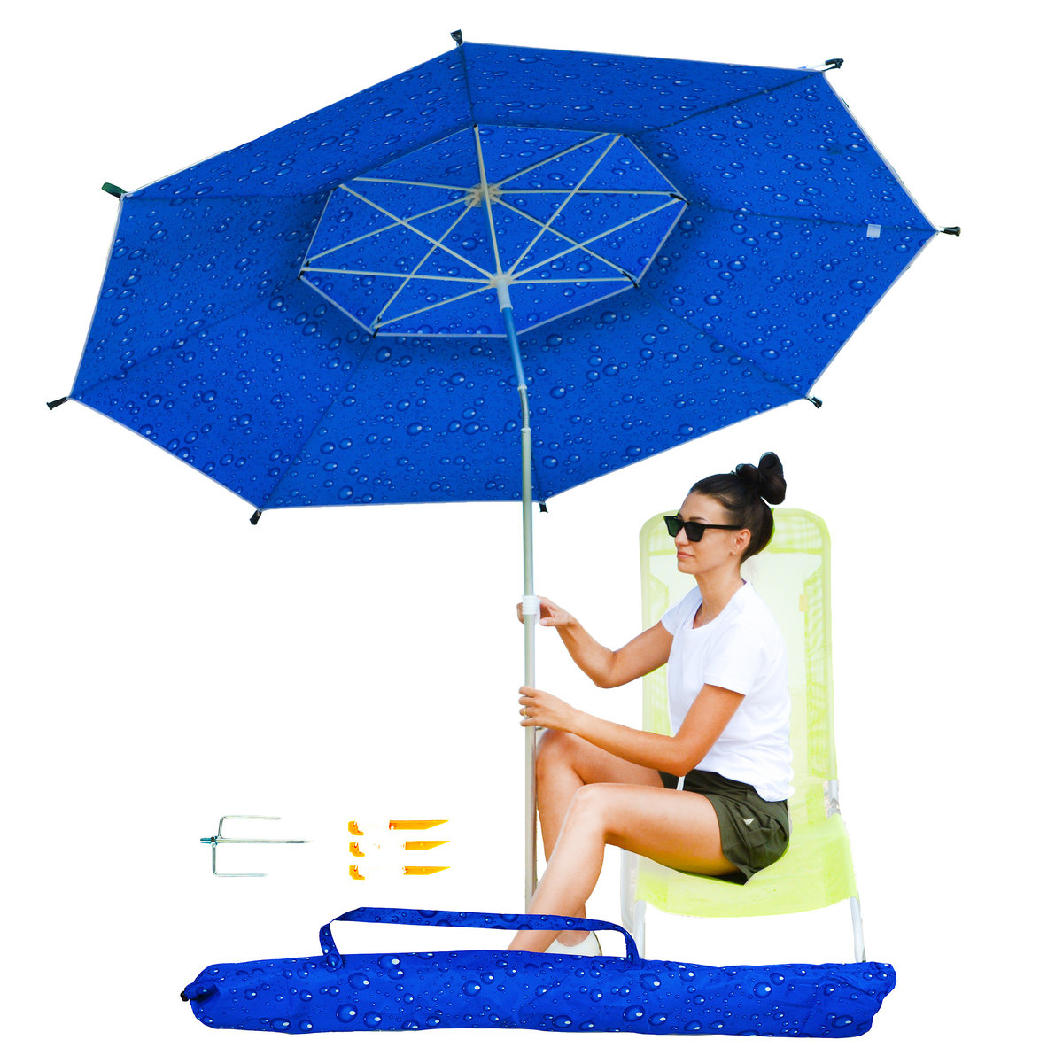 Parasol Plażowy Z Wentylacją I Filtrem Upf50+ Duży 200 Cm Captain Mike