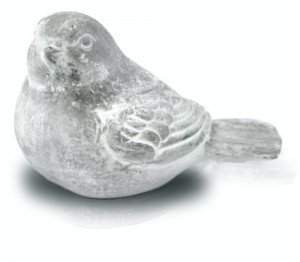 Ptaszek Szary Betonowy Figurka Do Dekoracji  9X6,5 Cm