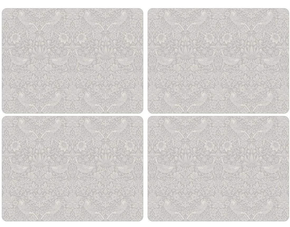 Pimpernel, Podkładki Korkowe 4X - William Morris/Strawberry Thief Grey, Duże