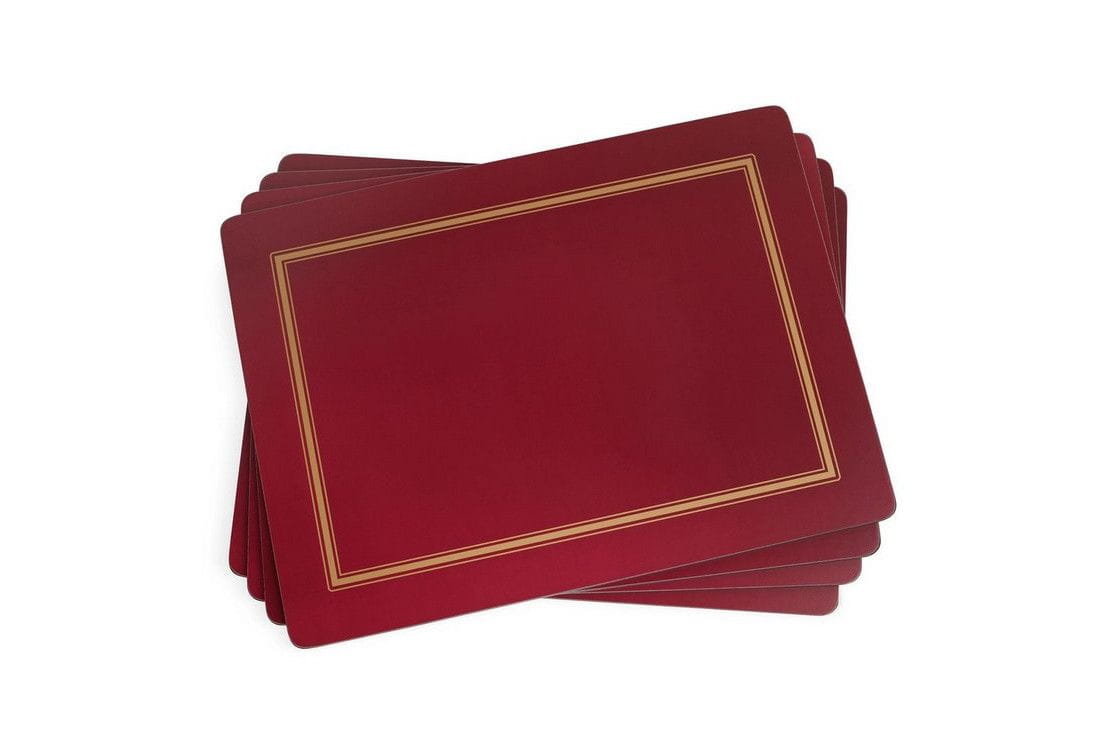 Pimpernel, Duże Podkładki Korkowe 4X - Burgundy Classic