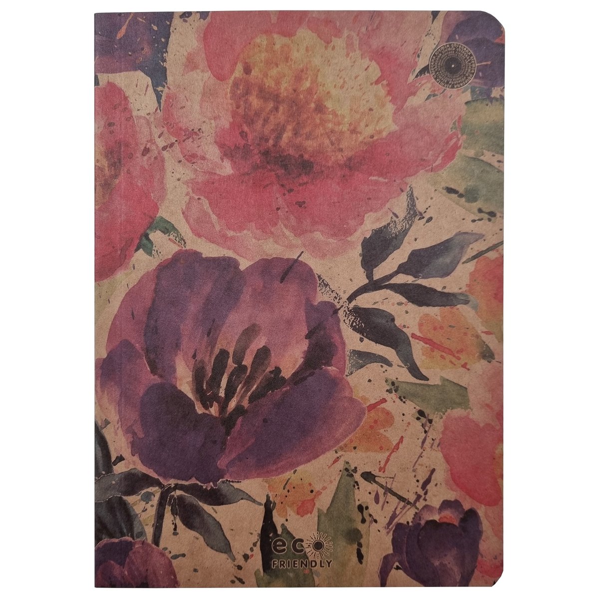 Passion Flowers Brulion 96 Kartek A5 W Kratkę Kraft