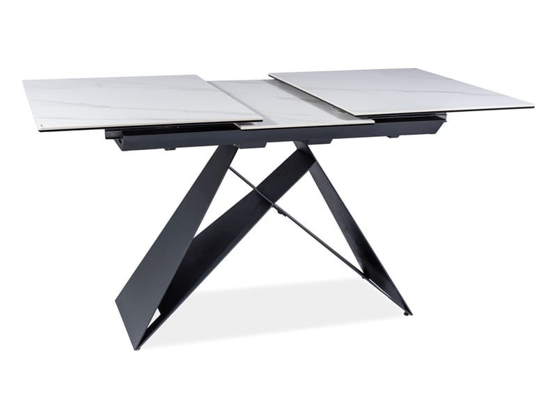Stół Westin 120(160)X80 Czarny Mat / Biały Efekt Marmuru