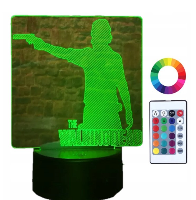 Lampka Nocna 3D Led Walking Dead Rick Grawer Imię