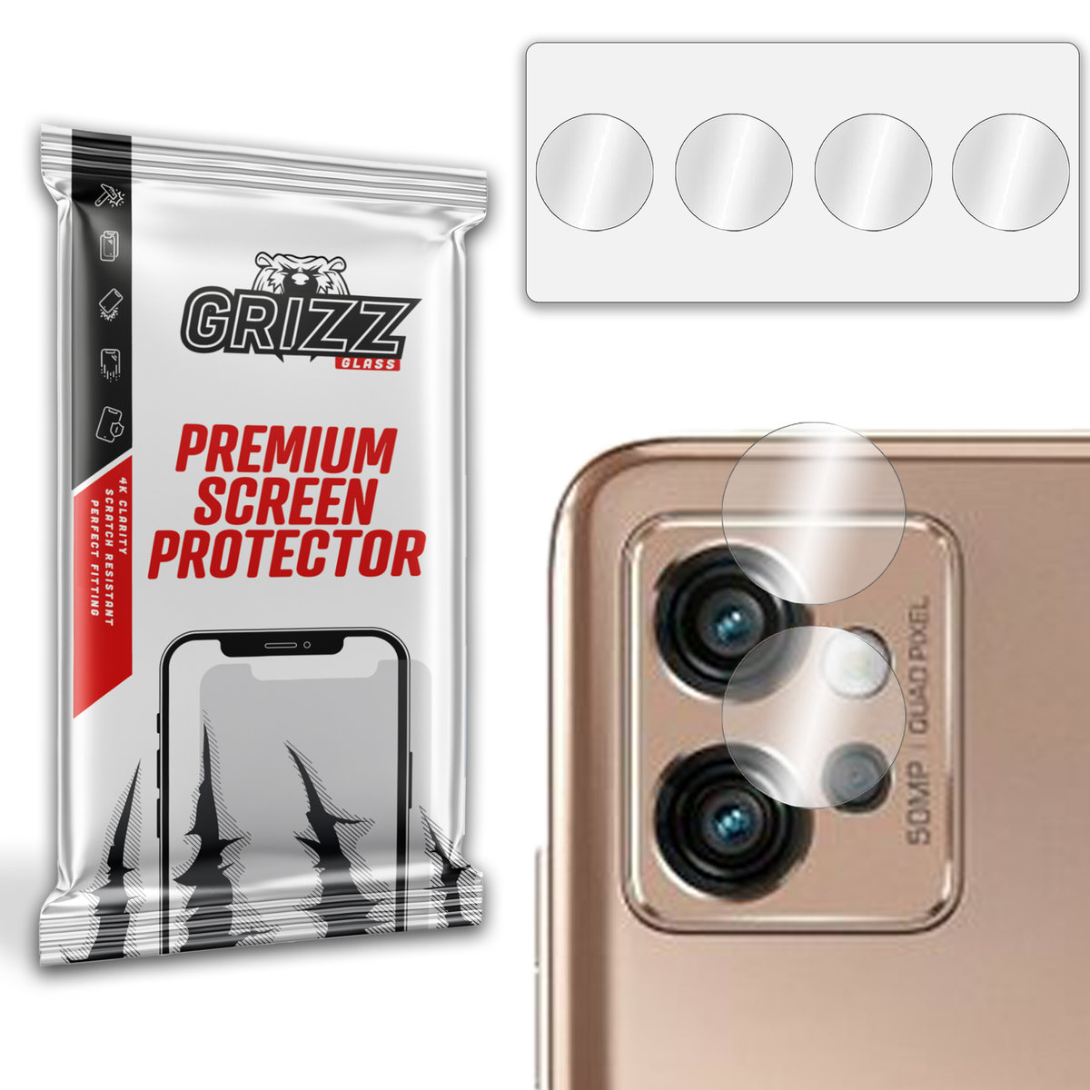 GrizzGlass HybridGlass Camera szkło hybrydowe na obiektyw do Motorola Moto G32