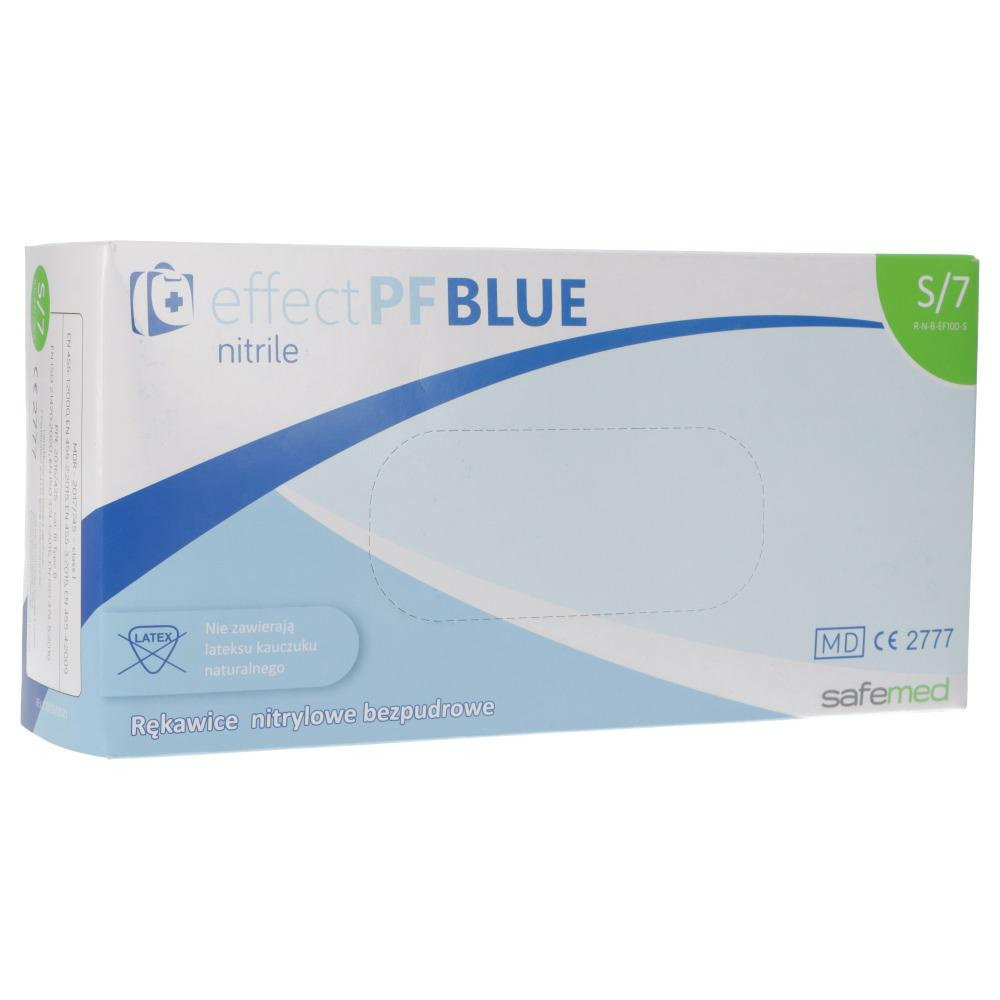 Rękawice Nitrylowe Niebieskie 100Szt S Bezpudrowe Effect Pf Blue...