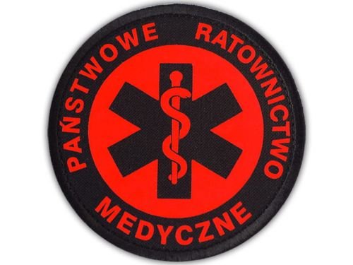 Emblemat Fluo Państwowe Ratownictwo Medyczne Na Rzepie 8,5 Cm