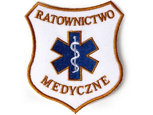 Emblemat Ratownictwo Medyczne Tarcza Stare Złoto