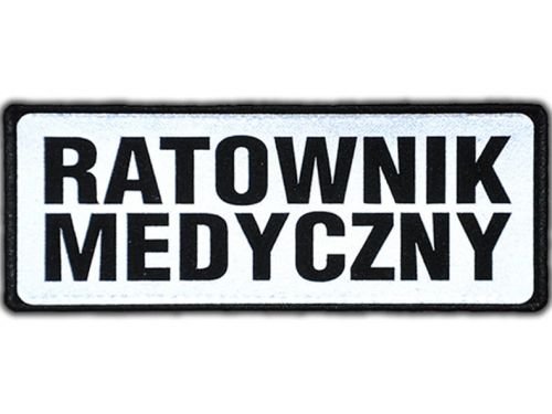 Emblemat Ratownik Medyczny Odblaskowy Na Rzepie 13 X 5 Cm Nowy