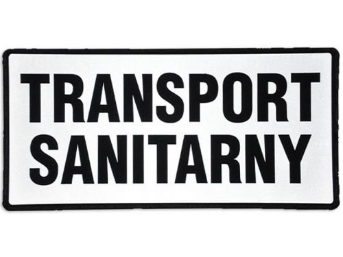Emblemat Transport Sanitarny Odblaskowy Na Rzepie 31 X 15 Cm Nowy