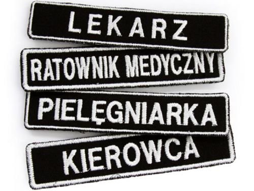 Imiennik Funkcyjny Haftowany Czarny Na Rzepie 10 X 2 Cm
