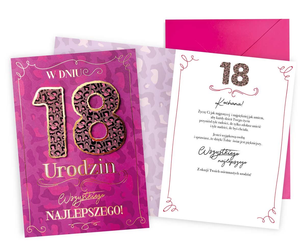 Karnet Urodziny 18 - Kukartka