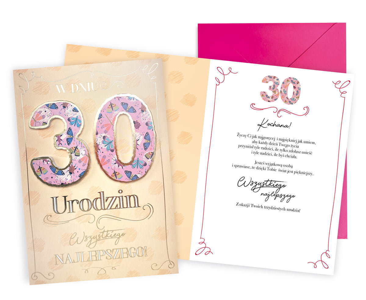 Karnet Urodziny 30 - Kukartka