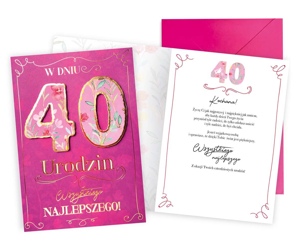Karnet Urodziny 40 - Kukartka