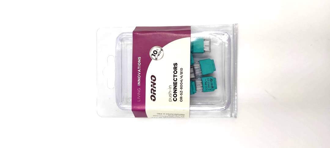 Orno Złączka instalacyjna wciskana 4-przewodowa na drut 0,75-2,5mm$233 IEC 300V/24A Blister 10 szt. OR-SZ-8004/4/B10