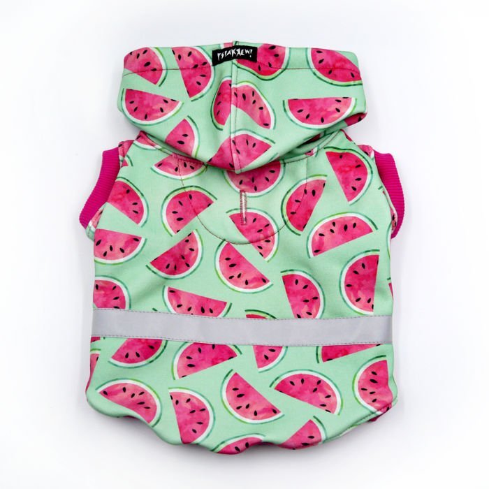 Bluza dla Psa z kapturem Watermelon, odblaskowy element, wzór arbuzy-XS
