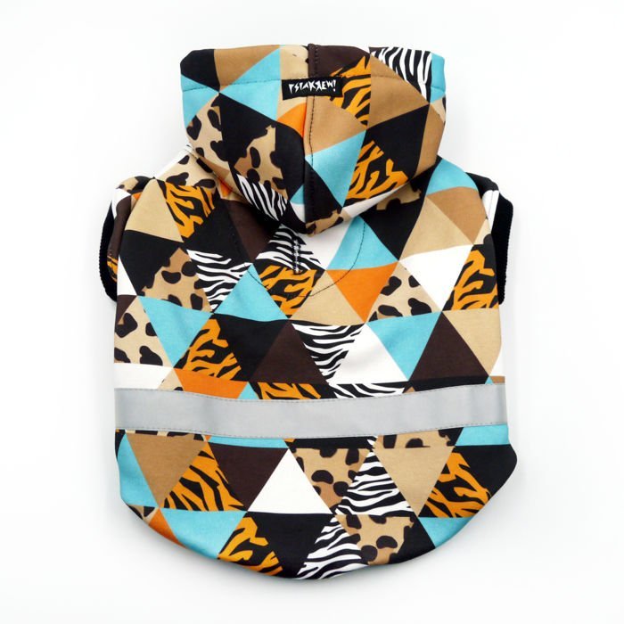 Bluza dla Psa z kapturem Wild Animals, odblaskowy element, zwierzęcy print-XL