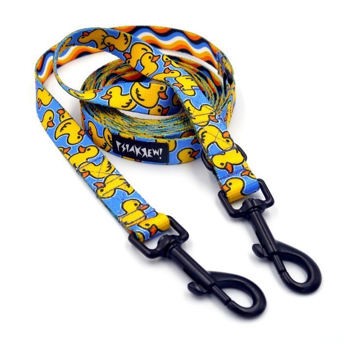Smycz Dla Psa Długa Przepinana Regulowana Ducky Duck szerokość 2 cm, czarne okucia-300 cm